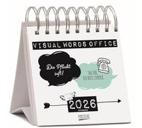 Visual Words Office 2026: Aufstellbarer Typo-Art Postkartenkalender. Jede Woche ein neuer Spruch. Hochwertiger Wochenkalender für den Schreibtisch