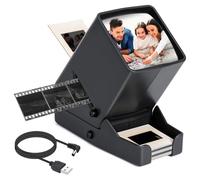 Visualizzatore da tavolo con pellicola e diapositive 35 mm per vecchie diapositive, ingrandimento 3x, pellicola negativa/positiva, portatile, con cavo USB o funzionamento