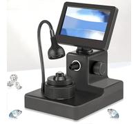 Visualizzatore di iscrizioni a diamante, microscopio digitale LCD da 4,3 pollici con luce ad anello LED, ingrandimento 50-1000X per una valutazione accurata della cintura di diamanti e dei gioielli