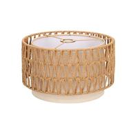 visualizzazione della lampada in rattan bohémien, 12,6 pollici superiore x 12,6 pollici inferiore x 7,7 pollici di altezza, rattan naturale e lino a doppio strato per lampade da terra, lampade da