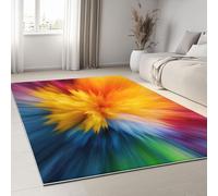Visualizzazioni Fantasy Tappeto 120 x 170 cm con fondo antiscivolo, morbido pelo corto Tappeto Esterno Floreale Dinamico Tie-Dye Strisce per camera da letto sala da pranzo soggiorno Cameretta