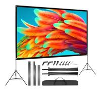 VISULAPEX 100"Schermo Proiettore con Treppiede Telo Proiettore Supporto | 230x200cm,Doppia Proiezione Front/Retro,Antipiega Portatile Idea per Teatro Domestico il Cinema All'aperto Feste in Giardino