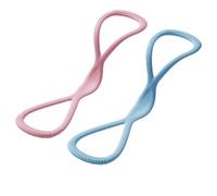 Visulong - Fasce di resistenza, corda per yoga e tiro, fascia elastica toracica, per esercizi figura 8, per donne e uomini (rosa + blu, 11,3 kg)