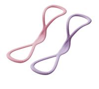 Visulong - Fasce di resistenza, corda per yoga e tiro, fascia elastica toracica, per esercizi figura 8, per donne e uomini (rosa + viola, 6,8 kg)