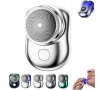 Visulong Shaver for Men, Mini Portable Electric Shaver, Pocket Size Wet and Dry, 2025 Upgrade Mini Razor with Digital Display, for Travel, Office, and Business Trip (Silver)