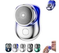 Visulong Shaver for Men, Mini Portable Electric Shaver, Pocket Size Wet and Dry, 2025 Upgrade Mini Razor with Digital Display, for Travel, Office, and Business Trip (Blue-b)