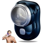 Visulong Shaver for Men, Visulong Mini Portable Electric Shaver, with Digital Display, Pocket Size Waterproof Razor Washable Portable for Travel (Blue)
