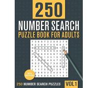 Visupuzzle Books 250 Number Search Puzzle Book for Adults (Tascabile)