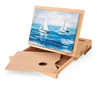 VISWIN 25 cm W X 33 cm L, Cavalletto da Tavolo con Cassetto e Tavolozza, Scatola per Schizzi da Tavolo Regolabile, Scatola per Pittura in Legno Massello di Faggio per Principianti, Studenti