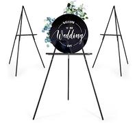 VISWIN 3Pezzi 160 cm Cavalletti Nero per Matrimonio, Cavalletti Pittura in Legno Regolabili per Cartello Benvenuto, Poster e Foto