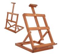 VISWIN Cavalletto da Tavolo in Legno Resistente con Telaio ad H, Supporto per Tele Fino a 58 cm, Cavalletto da Tavolo Regolabile per Artisti in Legno di Faggio per Dipingere su Tela, Adulti