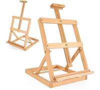 VISWIN Cavalletto da Tavolo in Legno Resistente con Telaio ad H, Supporto per Tele Fino a 58 cm, Cavalletto da Tavolo Regolabile per Artisti in Legno di Faggio per Dipingere su Tela, Adulti
