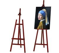 VISWIN Cavalletto Display Regolabile in Altezza 144-193 cm, Sostiene 10 kg, Artistico in Legno di Faggio per Dipingere, Facile da Montare per Adulti - Noce