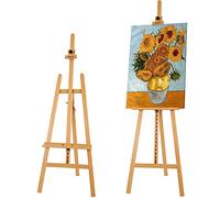 VISWIN Cavalletto Display Regolabile in Altezza da 144 a 193 cm, Sostiene 10 kg, Cavalletto Artistico in Legno di Faggio per Dipingere, Cavalletto in Legno Facile da Montare per Adulti - Naturale