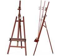 VISWIN Cavalletto Inclinabile A-Frame di Altezza Massima 226 cm, Grande Artistico da Studio con Vassoio, per Pittura in Legno Massello di Faggio per Adulti, Studenti - Noce