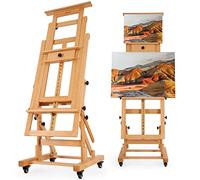 VISWIN Cavalletto Maestro Extra-Large, Contiene 2 Tele, Inclinabile Piatto, Mobile in Legno Massello di Faggio Resistente Cavalletto Artistico per Pittura, Cavalletto Artista Regolabile per Adulti