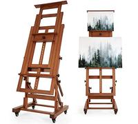 VISWIN Cavalletto Maestro Extra-Large, Contiene 2 Tele, Inclinabile Piatto, Mobile in Legno Massello di Faggio Resistente Cavalletto Artistico per Pittura, Cavalletto Artista Regolabile per Adulti