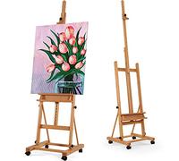 VISWIN Cavalletto Premium con Cornice H 190-370cmH,Grande Cavalletto Artista in Legno Massello di Faggio per Dipingere Tele, Cavalletto da Pavimento Studio con Vassoio, Cavalletto Artistico per Adulti