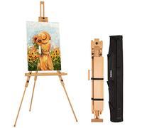 VISWIN Cavalletto Regolabile per Pittura da Campo con Borsa, Cavalletto Portatile in Legno di Faggio Massiccio per Pittura, Cavalletto per Artisti per Adulti, per Sostenere Tele Fino a 112cm