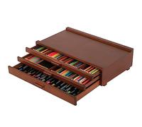 VISWIN Scatola portaoggetti in legno a 3 cassetti con divisori rimovibili, scatola portaoggetti in legno di faggio di alta qualità, scatola organizer portatile per vernici, pastelli, matite, pennelli