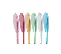 Visxcnu 0.5 mm Cute Piuma Penna A Sfera Penne a Inchiostro Gel novità a forma di Piuma,8 Pezzi Penna a Sfera per Bambini Cancelleria per Ufficio(4 Colori)
