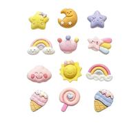 Visxcnu 12 Pezzi Charm per Scarpe, Design Stelle Dormienti, Ciondoli PVC per Crocs, Decorazione Brillante, Personalizzazione DIY per Ragazze e Donne, Accessori Divertenti