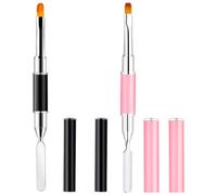 Visxcnu 2 Pezzi Pennello a doppia punta per Polymer Gel,Dual-ended Nail Art Penna, Nail art UV/LED, Decorazione e ricostruzione unghie,2 in 1 Nail Art Brush Dual Ended, Unghie Dual End