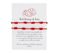 Visxcnu 2 Piezas Hilo de Pulsera Rojo Ajustable,Pulsera de Hilo Rojo de 7 Nudos, Pulsera de Nudo Afortunado Hecho a Mano, para Mujeres Hombres Amistad