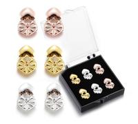 Visxcnu 3 Paia Metallo di sollevatori per Orecchini, ipoallergenici, Supporto per Orecchie cadenti, Regolabili e sicuri, sollevatori per Orecchini per lobi Pesanti