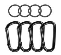 Visxcnu 4 Mini moschettoni, Moschettone in Alluminio Forma a D Moschettone Portachiavi Moschettone Arrampicata con Tappo a Vite per Campeggio, Pesca, Trekking o Viaggio,per amache, Accessori da