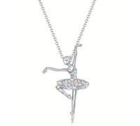 Visxcnu Collana in Argento 925 con Ciondolo a Forma di Angelo,Pendente Collana con Ciondolo a Forma di Ballerina, per Bambine,Ragazze,Ideale Come Regalo per la Prima Comunione