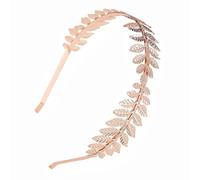 Visxcnu Corona di alloro dorato Gioiello fatto mano per sposa, fascia greca romana acconciatura capelli corona donna accessori diadema retrò per ragazze e donne,nuziale accessori per capelli-Oro rosa