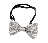 Visxcnu Glitter Bow Tie for Adults,Papillon con strass e brillantini, design sottile, per carnevale, Halloween, carnevale, feste a tema,Silver, One Size