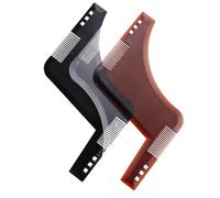 Visxcnu Pettine per Barba, Stencil Signori pizzetto Collo Sagome per Styling Tool,per Modellare la Barba per Barba di Mento Basette Collo Uomo 2 Pezzi Marrone Nero