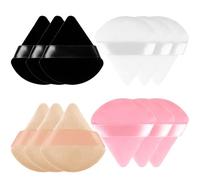 Visxcnu Piumini da Cipria, Piumino da Cipria,12Pezzi Soffio di Cipria Triangolo Del Viso, Riutilizzabile Soffio di velour, Asciutto Bagnato Spugna per Cipria in Polvere Fondotinta Cosmetico