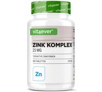 vit4ever Complesso di Zinco 25 mg 400 Compresse Alto Dosaggio Con 3 Forme di