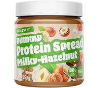 vit4ever Protein Spread - Deliziosa Crema Spalmabile Protein dalla Consistenza Cremosa con Poco Zucchero, Low Carb e Vegetariana - Scelta Spalmabile Consapevole (Latte-Nocciola, 350 g)