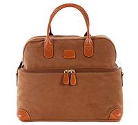 Bric's Beauty Case Tote Collezione LIFE, Borsa da Toilette da Viaggio con Fascia per Maniglia Trolley, Accessario di Viaggio Effetto Scamosciato, Dimensioni 35x29x19, Camel
