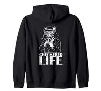 Vita a scacchi Zebra Ska Style Felpa con Cappuccio