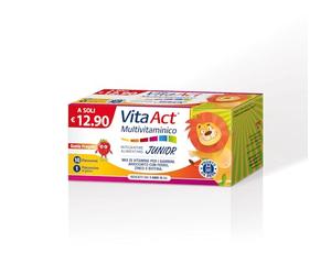 Vita Act Multivitaminico Junior, Integratore Alimentare per Bambini con Vitamina C, Vitamine B2, Vitamina B12, Zinco e Ferro, Gusto Fragola - 1 Confezione da 10 Flaconcini