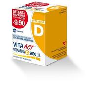 Vitamina D Act 2000 U.I., Integratore Alimentare in Compresse, a base di Vitamina D, 1 Confezione da 60 Compresse
