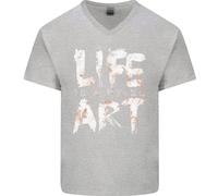 Vita È Un Dying Arte Slogan Pessimist Artista Uomo Scollo A V Cotone T-Shirt