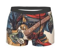 Vita Elastica Biancheria Intima da Uomo Samurai Frog Guitar Print Mutande Uomo Boxer Traspirante Slips Intimo XL