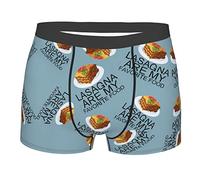Vita Elastica Boxer Slips Lasagna Is My Favorite Food,Confortevole Boxer Briefs da Uomo Traspirante Mutande