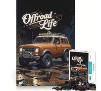 Vita fuoristrada - Puzzle SUV vintage da 1000 pezzi per ragazzi, gioco di abilità e ragionamento, momento di serenità, taglio preciso, (50x75cm)