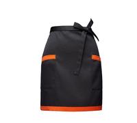 Vita Grembiule con 2 Tasche per Uomo Donna, Cameriere Grembiule Cuoco, Grembiule Corto, Chef Grembiule da Cucina, Corta Mezzo Grembiuli per Casa Bar Bistrot Caffè Ristorante (Nero e Arancione)