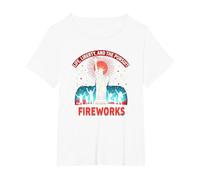 Vita, libertà e Ricerca di fuochi d'artificio Maglietta, Donna Plus-Size, Bianco, 1X