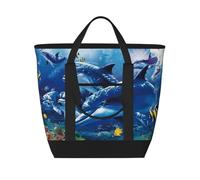 Vita marina Blue Sea World Coral Dolphin,Borsa porta pranzo grande capacità isolata per donne e uomini, lavoro, picnic, viaggi