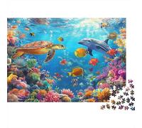 Vita marina sottomarina 1000 Pezzi Vita delle tartarughe marine Puzzle Cartone Resistente Per Famiglia, Difficile Ma Soddisfacente, Regalo Natale Decorazione Murale 38x26cm/1000pcs
