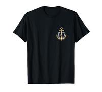 Vita nautica. marittimo, timone, simboli di ancoraggio. Maglietta
